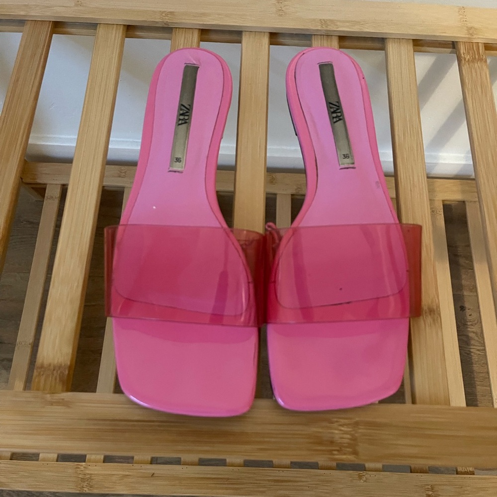 Zara Pink Slide Sandals